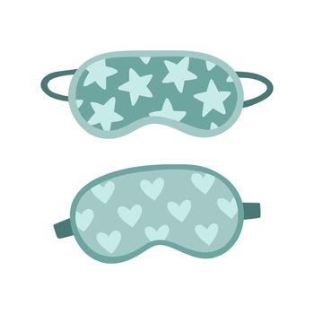 Blue eye mask vector sleeping night accessory relax rest in traveling illustration isolated sleep mask vector