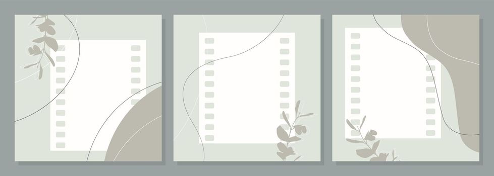 Templates abstract boho style, social stories square layout, banner and advertising design, brochure. Vector illustration