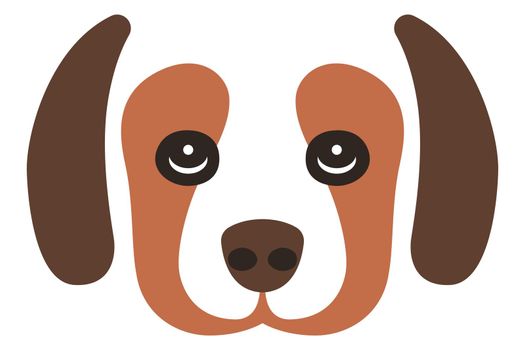 minimalistic image of a dog in a flat style.