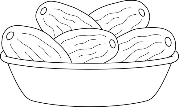 Ramadan Dried Date Isolated Coloring Page for Kids
