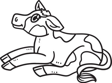 Baby Cow Isolated Coloring Page for Kids