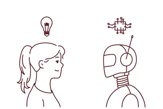 Woman and robot exchange thoughts