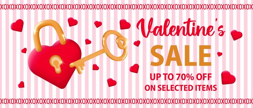 Sale banner for Valentines Day.