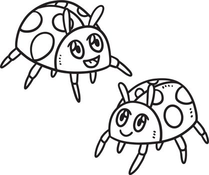 Baby Ladybug Isolated Coloring Page for Kids
