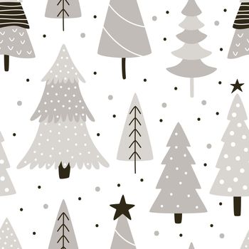Black and gray Christmas trees on a white background