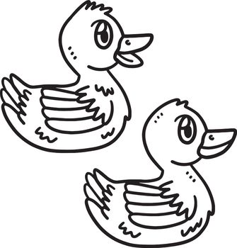 Baby Duck Isolated Coloring Page for Kids