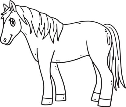 Mother Horse Isolated Coloring Page for Kids