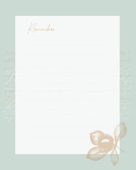 Reminder template for note, to-do list, checklist, chestnut stamp, hand drawing.