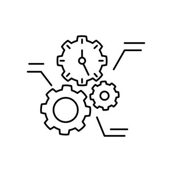 Time management icon. Deadline vector illustration. Isolated contour of workflow on white background. Editable stroke