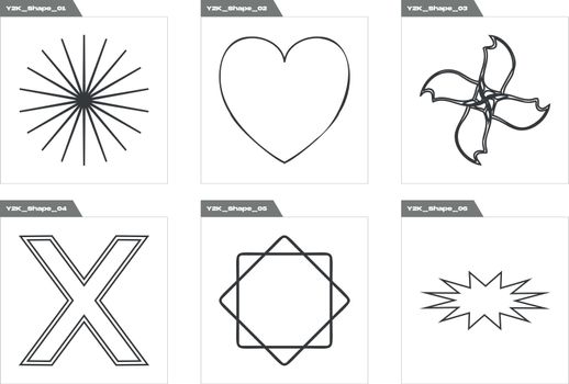 Vector set of Y2K. Large set of retro objects for design. Templates for notes, posters.