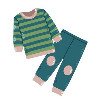 Sleepwear for boys pajama, nightgown, sleep suit, isolated vector eps 10