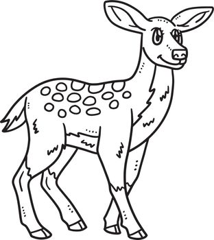 Mother Deer Isolated Coloring Page for Kids