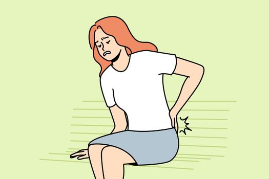 Unwell woman suffer from backache