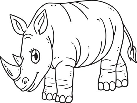 Mother Rhino Isolated Coloring Page for Kids