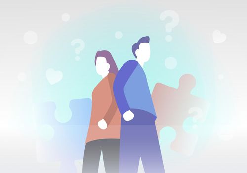 Conflict quarrel or marriage problem. Situationship concept illustration. Uncertainty in the relationship between partners, lack of plans for future