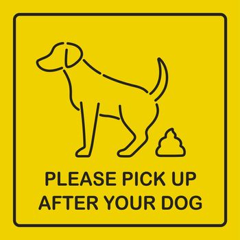 Please Pick up after your dog sign vector eps10 isolated