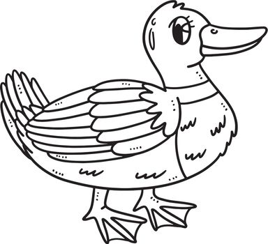 Mother Duck Isolated Coloring Page for Kids