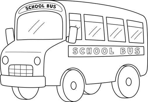 100th Day Of School Bus Isolated Coloring Page