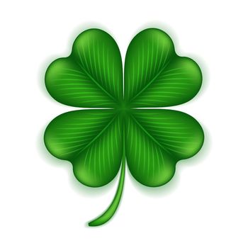 Four leaf clover 3d isolated on white background.
