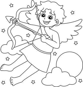 Valentines Day Cupid Coloring Page for Kids