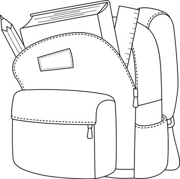 100th Day Of School Bag Isolated Coloring Page