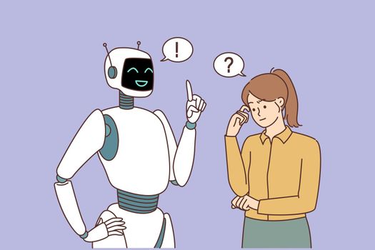 Robot help with solution to confused woman
