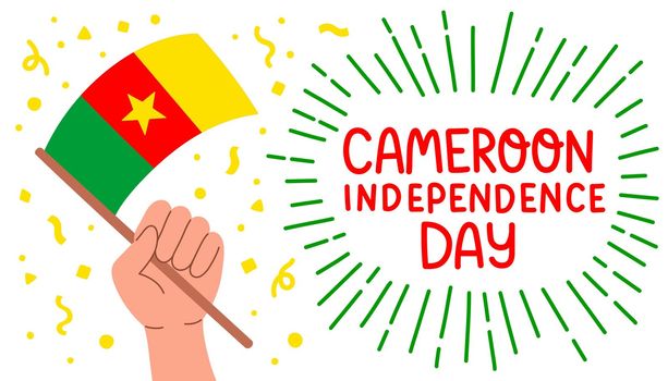 Cameroon Independence Day January 1st Vector. Design for Poster, Banner, Advertising, Greeting Card, Design Element