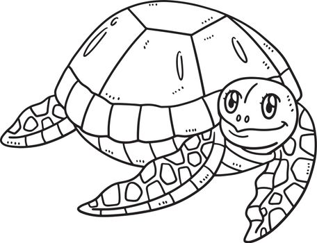 Mother Turtle Isolated Coloring Page for Kids