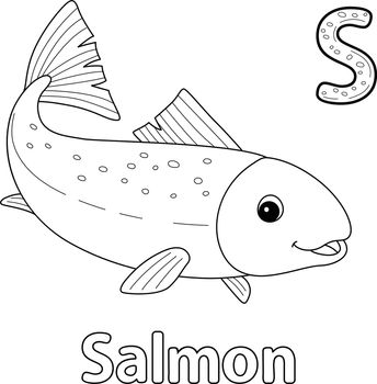 Salmon Animal Alphabet ABC Isolated Coloring S