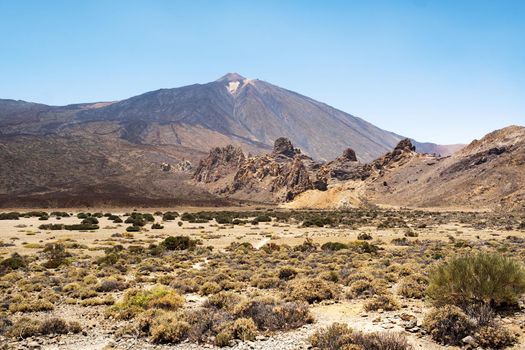A crater in the Teide Volcano National Park.A Martian view.Tenerife.Spain