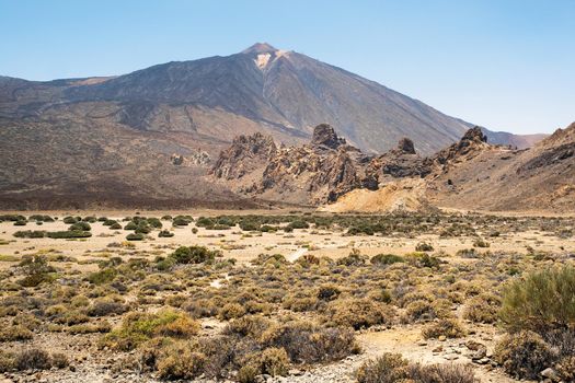 A crater in the Teide Volcano National Park.A Martian view.Tenerife.Spain