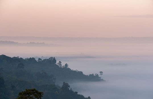 Morning mist at Khao Kho Viewpoint, Phetchabun Province