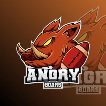 Angry Boars Football Animal Team Badge