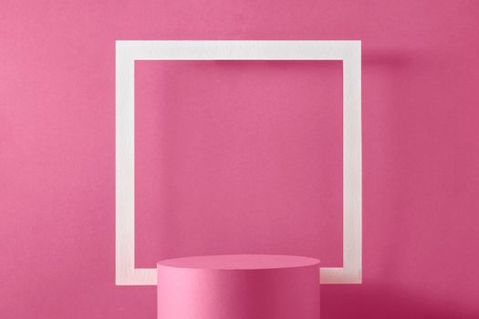 Background podium frame for showing and demonstrating the product of the Magenta trend color