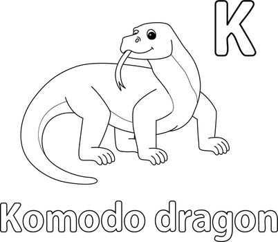 Komodo Dragon Alphabet ABC Isolated Coloring K