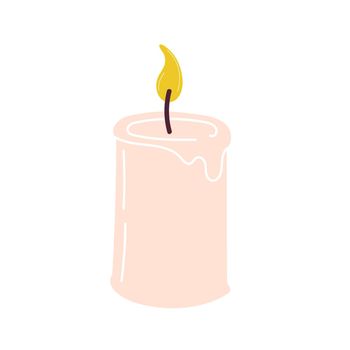 Burning aromatic candle. Element for the design