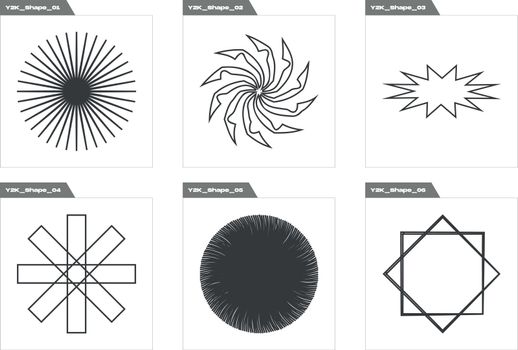 Vector Graphic Assets Set. Big collection of abstract graphic geometric symbols. Flat minimalist icons.