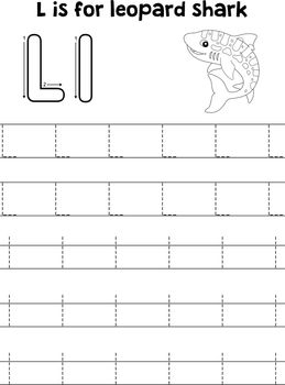 Leopard Shark Animal Tracing Letter ABC Coloring L