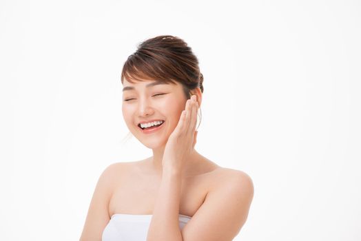 asian beautiful girl with pretty smile on her face. Beauty clinic skincare spa and surgery concept