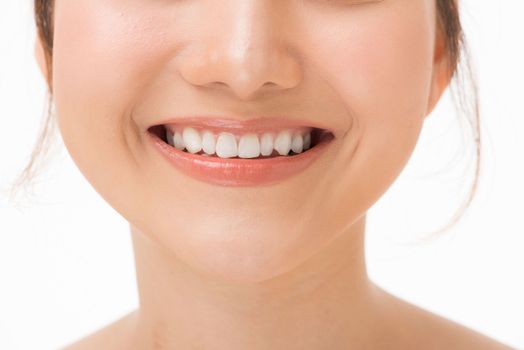 Beautiful smile with healthy teeth, close-up