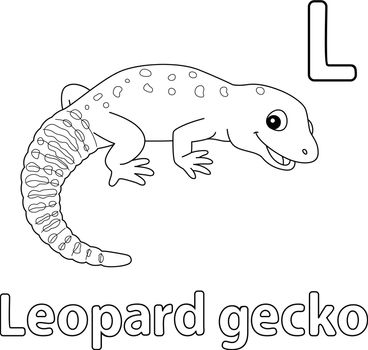 Leopard Gecko Alphabet ABC Isolated Coloring L