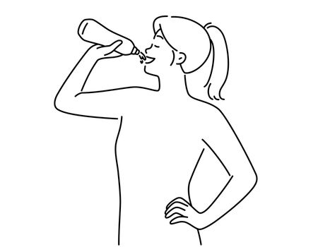 Young woman drinking water for body hydration