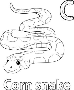 Corn Snake Alphabet ABC Isolated Coloring Page C