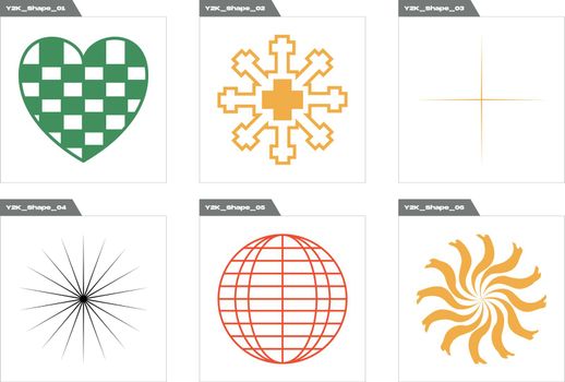 Vector Graphic Assets Set. Big collection of abstract graphic geometric symbols. Flat minimalist icons.