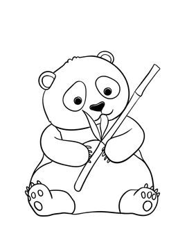 Panda Isolated Coloring Page for Kids