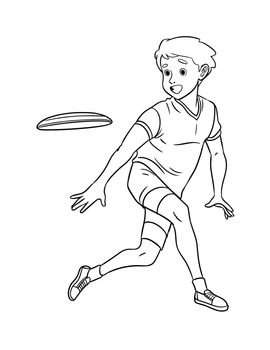 Frisbee Isolated Coloring Page for Kids