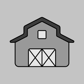 Farm barn vector grayscale icon. Farm animal sign