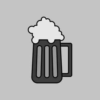 Beer glass vector icon. Barbecue and bbq grill
