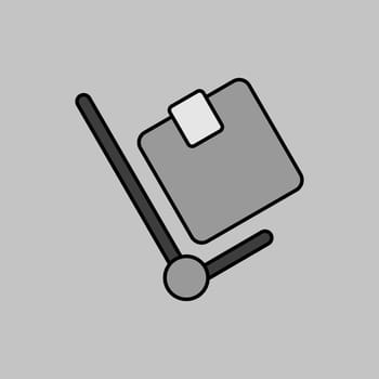 Hand truck vector grayscale icon