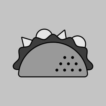Taco vector grayscale icon. Fast food sign